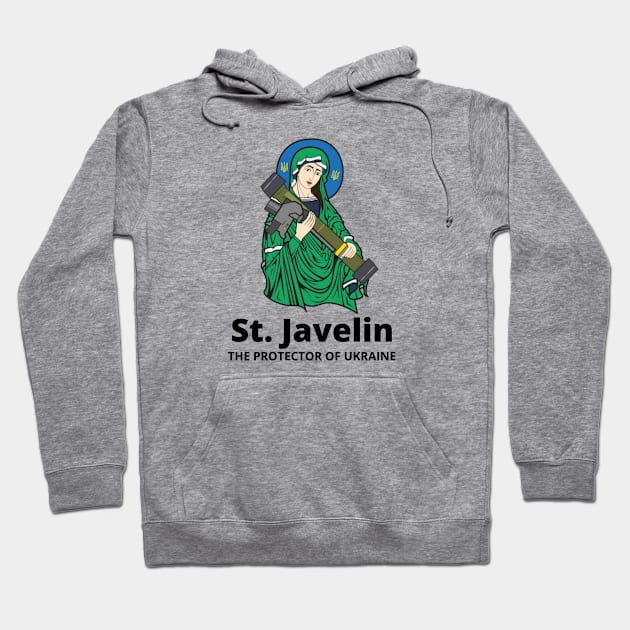 Saint Javelin The Protector of Ukraine Ukrainian Flag Hoodie by BestCatty 